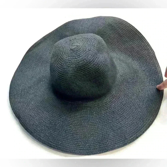 Joe Fresh Women’s Black Paper Polyester Large Euro Summer Coastal Sun Hat - Picture 1 of 8